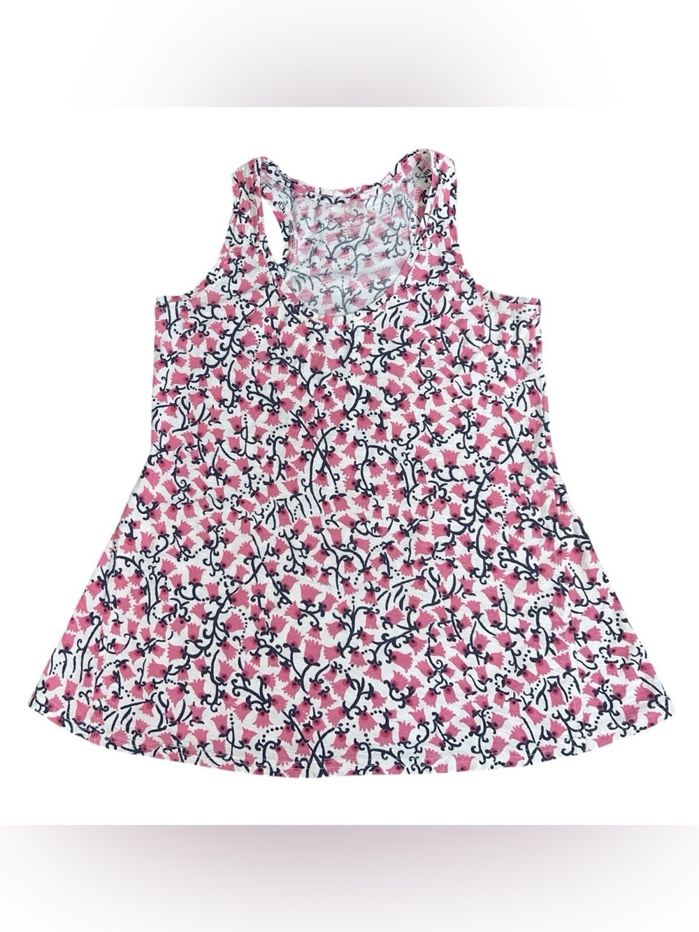 Lilly Pulitzer Floral Valley Lana Tapered Soft Tank Top Casual Preppy Wome